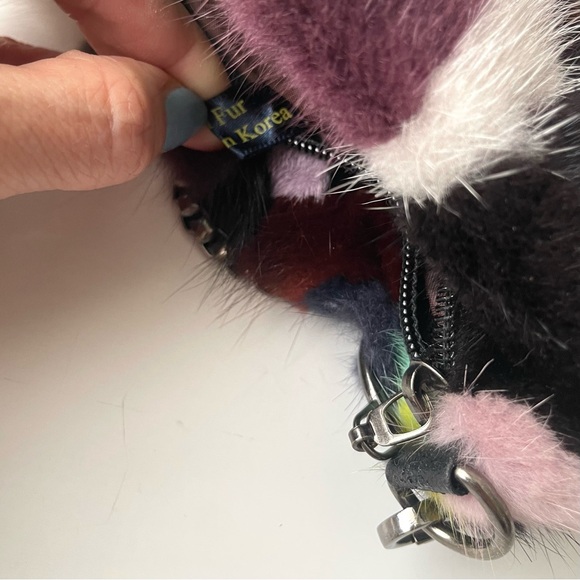 Real Mink Fur Crossbody Bag Rainbow Color - Picture 10 of 15